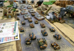 Slammers and Militia move down the road