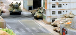 Buran AAA vehicle guards the crossroads
