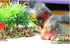 Solace regulars deploy from their burning APCs