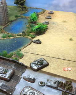 The Slammers begin to cross the river