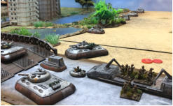 The Slammers begin to cross the river