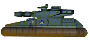 Shamont Medium Tank mating a hull and turret from different manufacturers, this employs a 17cm Laser main gun with 2cm Tribarrel support
