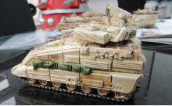 Ajax Heavy MICV with overspray camo, drybrushing and 'greenstuff' stowage added