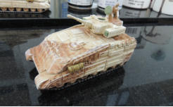 Ajax Heavy MICV with overspray camo, drybrushing and stowage added