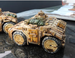 Sirene scout vehicle with stowage added. Stowage is weathered and vehicle is dipped but not matted - no windows added yet 