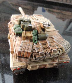 Gryphon medium tank with stowage added. Stowage is weathered, vehicle is dipped and matted, lights added in Tamiya laquer