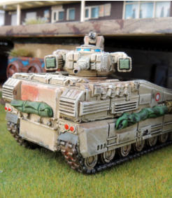 Rear of Ajax MICV - this shows the passenger loading ramp