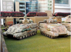 Two Ajax MICVs  - anti tank capability comes from the ATGW boxes mounted on the turret