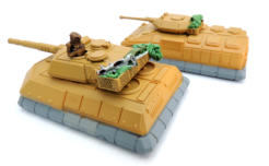Brigade British vehicles with Ainsty mesh baskets and greenstuff putty tarps plus some spares box items