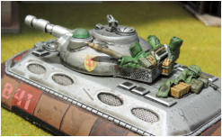 Ainsty blower with mesh basket, tarps and Brigade jerry cans and other items. Rear Deck has Hobbymaster stowage
