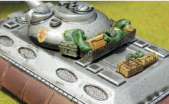 Ainsty blower with mesh basket, tarps and Brigade jerry cans and other items. Rear Deck has Hobbymaster stowage