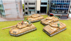 Two British Apollo Tanks and two Artemis MICVs from Brigade