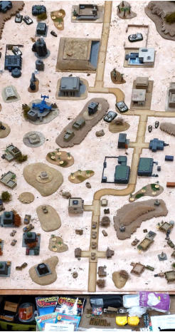 Top view of the table