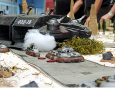 Junebugs M9A7 and a blower - Wessex Wyverns game at Bovington 2014