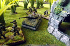 Tony Francis' 15mm Slammers game using Brigade British and PacFed as Stewart Regiment and TAS with Ainsty Slammers
