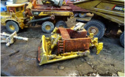 Working on the dozer and adding detail like a rusty ladder so the driver can get in
