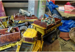 A view of the almost completed gun truck and others