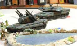 NUA Buran Anti Air vehicle and a Molot MBT advance