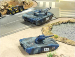 A HALO HSAG13 Angel Tank behind a HALO HSAG16 Heavy APC from the TAS