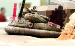 Turn one - a WRY Montasbert pays the price and explodes after a direct hit from the main gun on a Zentaur