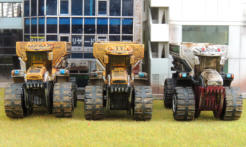 Three finished lorries