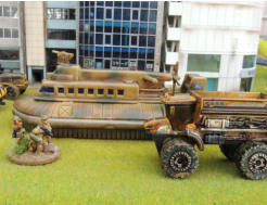 Matchbox repainted diecast hovercraft for comparrison with a 'dipped' lorry