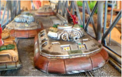 Burning Slammers up-armoured Blower and burning Artemis MICV of the Stewart Regimnent