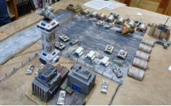 As the attack goes in the control tower is a Brigade item while the lower buildings are scratch built