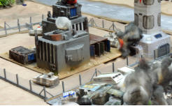 Lightnings vehicles and the spaceport buildings come under attack from direct fire and mortar fire