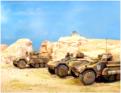 Thunderbolt TICVs and Command vehicle are observed by a Slammers M9