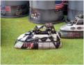 Slammers M9 combat car in unusual dazzle pattern