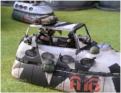 Slammers M9 combat car in unusual dazzle pattern