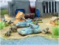 GD806 Double 18cm Mortar and 15cm Artillery piece with infantry in hard suits