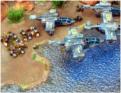 Raven Assault ships and Black Crow landers deploying infantry in hard suits