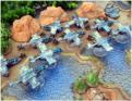 Raven Assault ships and Black Crow landers deploying infantry in hard suits