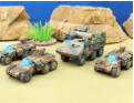 Sincanmo Federation vehicles with railguns and the Chief's 6x6