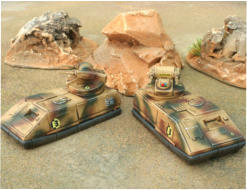 A pair of Broglie's Legion GD800 series calliopes armed with twin quick firing 3cm powerguns