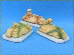 Solace Regular Army Gauntlets in three variants: APC, Mortar and Command: paint is Mid Green or Red Brown over dark sand
