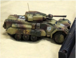 Close up of the Thunderbolt Br49: turret mounted 5cm High Intensity Powergun and light ATGW with heavier armour than the Br44