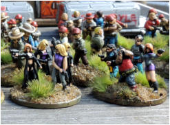 Solace Freedom Fighters Command group painted by Kevin Dallimore (Rebel minis) and 30 years old 'legacy' miniatures