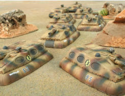 A column of Broglie's Legion M12A1 blower tank destroyers