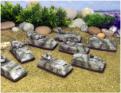 A United Defence Batteries detachment with calliopes, two light artillery pieces and a command vehicle
