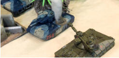 A Sohei makes a long dash and takes a sucessful side shot at pont blank range