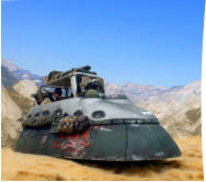 A combat car at speed