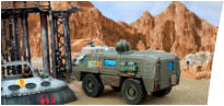 Guardforce O'Higgins light truck with a Slammers combat car