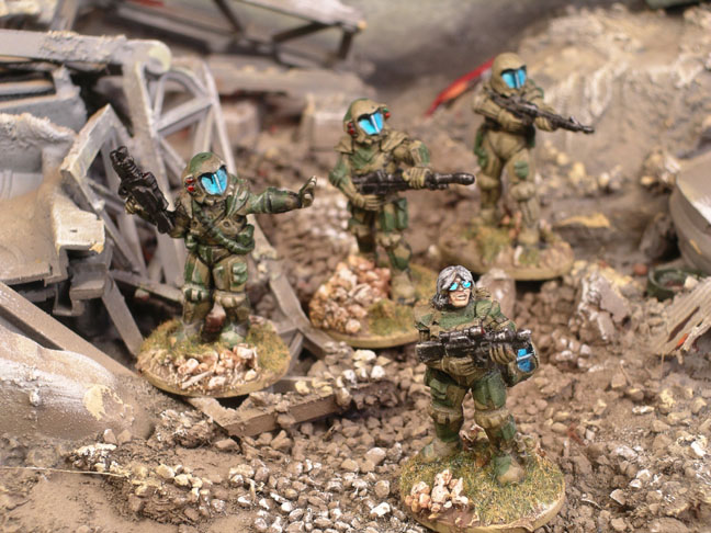 advancing through rubble