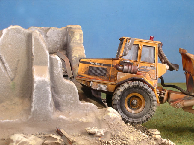 lorry cab on rubble