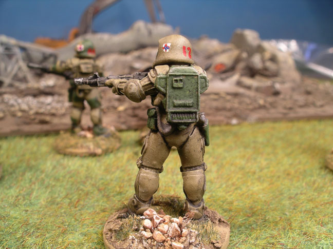 tan rifleman from rear