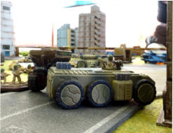 Sulwesi Wildebeest debusses infantry teams in the cover of a highrise