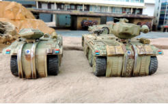 Rear of M577 and M579showing turret rails
